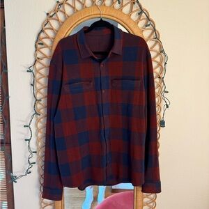 Lululemon- Red and Blue Plaid Button-Up Shirt
